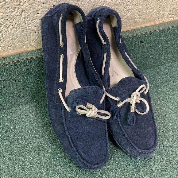 Cole Haan Blue Suede Leather Driving Moccasin - Picture 12 of 16